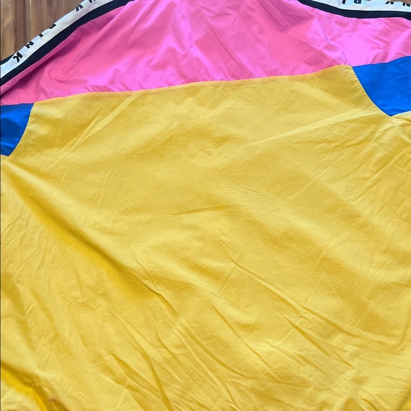 Victoria's Secret Pink Yellow Blue Block Retro Windbreaker Hooded Jacket - Picture 10 of 16